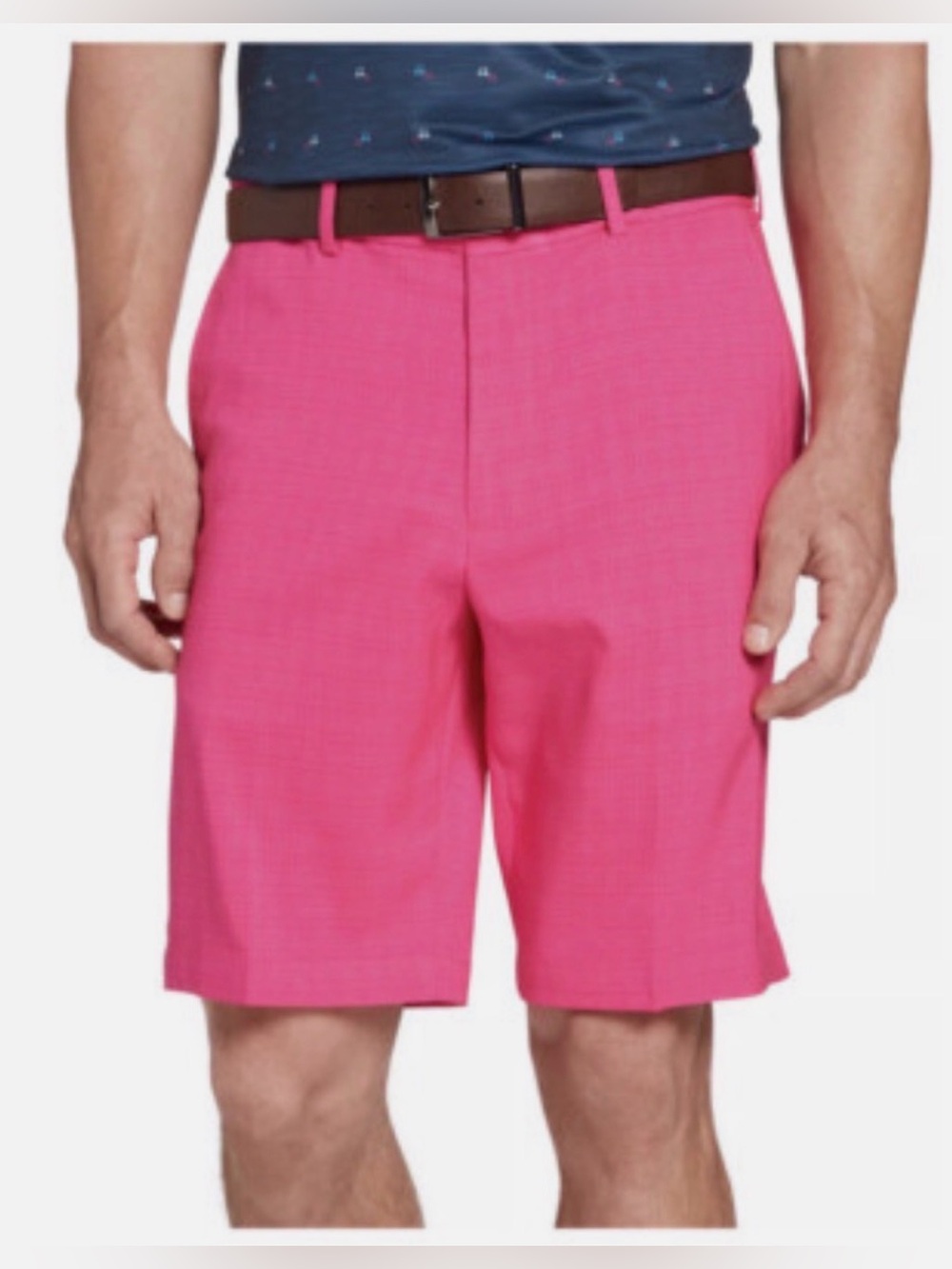 Walter Hagen Pink Flat-Front Golf Shorts